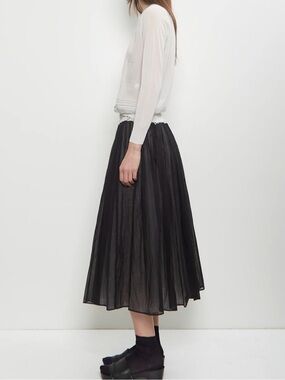 SHEIN - Sheer, Black, Flowing, A-Line, Tulip Hem, Midi Skirt - Medium NWOT